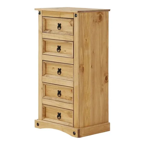 BOXED DOE 5 DRAWER CHEST - PINE