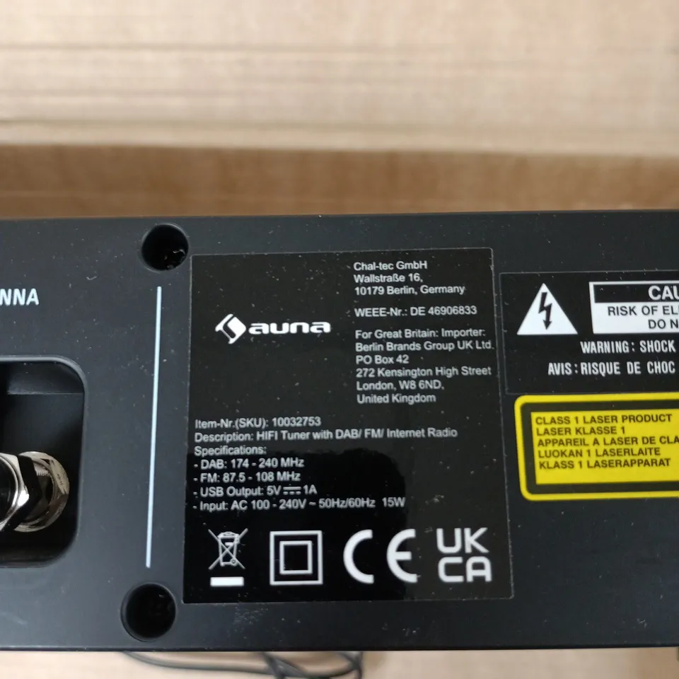 AUNA HIFI TUNER WITH DAB/FM INTERNET RADIO – BOXED