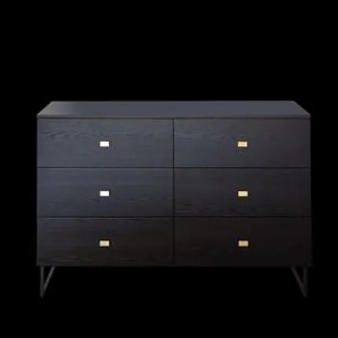 BOXED DANETTI ODELE BLACK ASH CHEST OF DRAWERS (1 BOX)