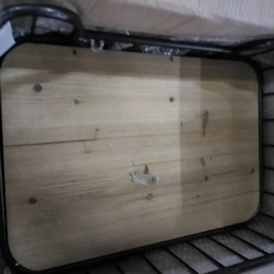 BOXED ALFORD SERVING CART , MISSING WHEELS , SCRATCHED 