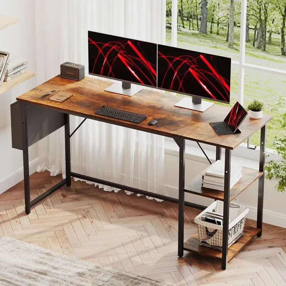 BOXED WELTEROTH METAL BASE COMPUTER DESK