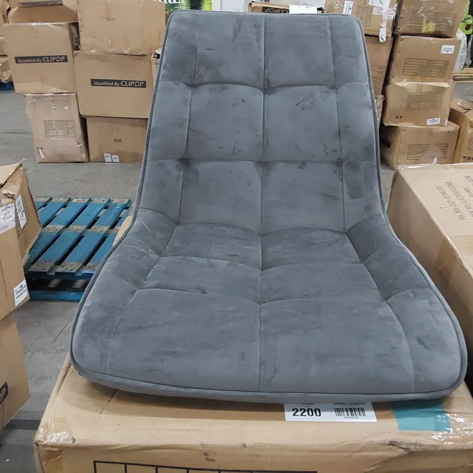 BOXED SET OF 2 BLACK VELVET WILLOW DINING CHAIRS (1 BOX)