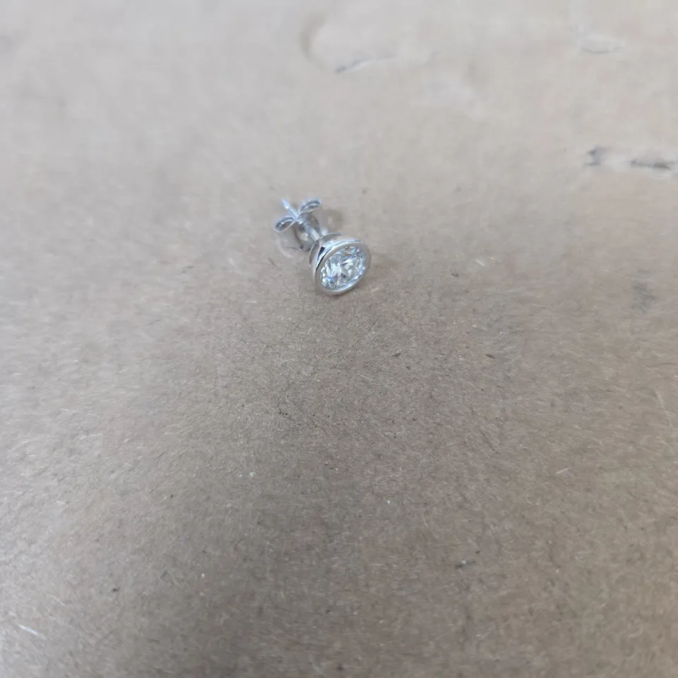 FIRE LIGHT 1CT LAB GROWN DIAMOND BEZEL SET STUD EARRINGS 9CT WHITE GOLD