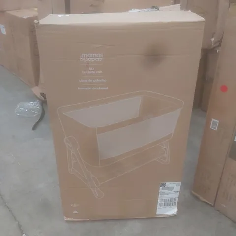 BOXED MAMAS & PAPAS LUA BEDSIDE CRIB - BEIGE (1 BOX)
