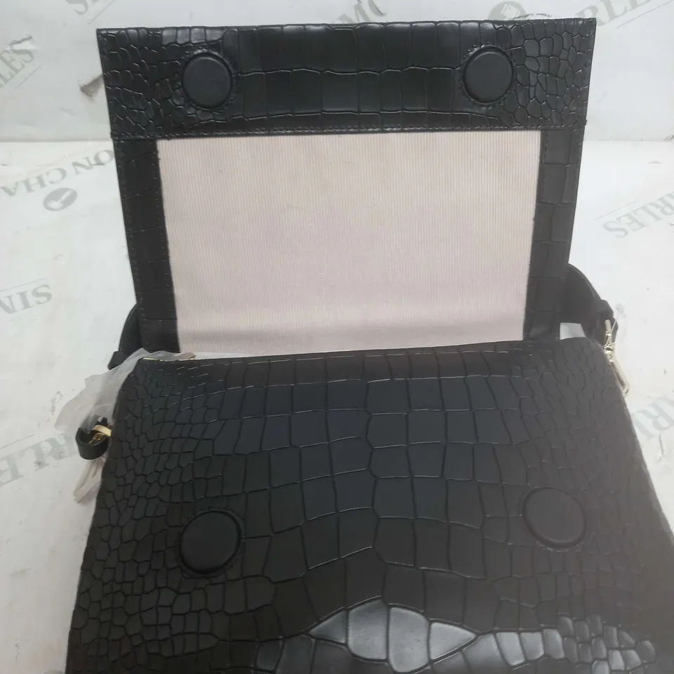 RADLEY LONDON CROC CROSSBODY BAG IN BLACK
