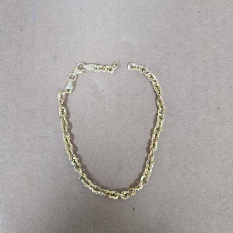 TALIAN 9ct GOLD DIAMOND CUT POLISHED 19CM BRACELET 2.2G