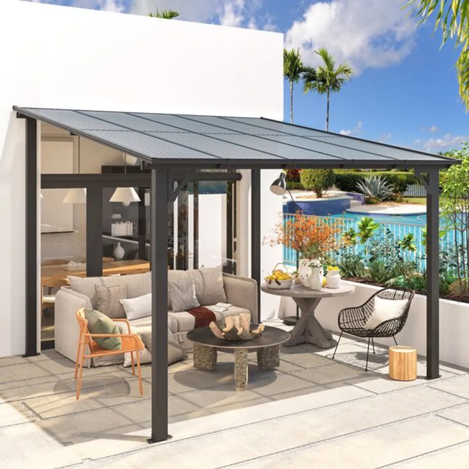 BOXED ALUMINIUM PERGOLA WITH CANOPY [2 BOXES]