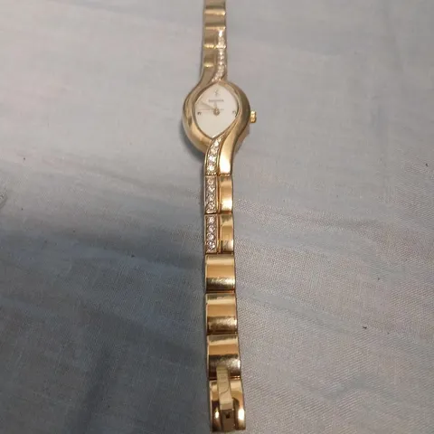 SEKONDA GOLD-TONE CRYSTAL-SET LADIES' WRISTWATCH