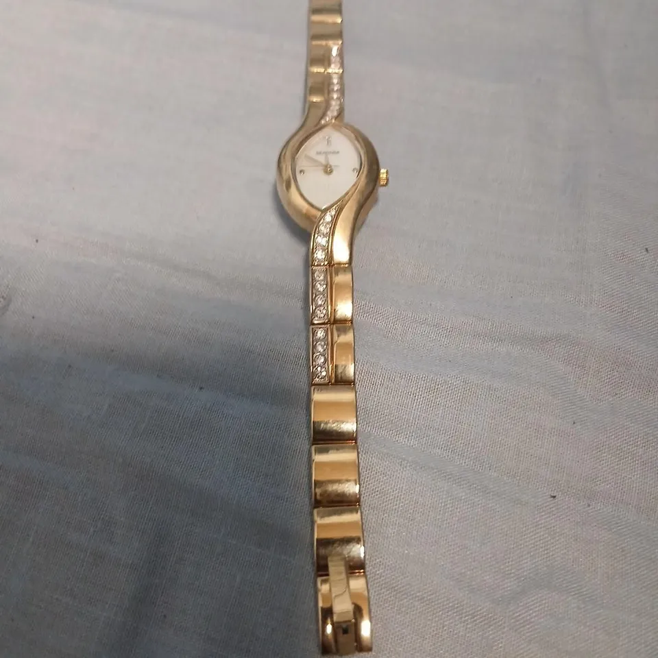 SEKONDA GOLD-TONE CRYSTAL-SET LADIES' WRISTWATCH