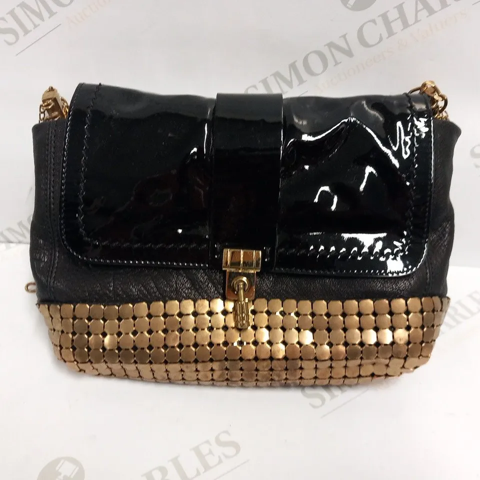 LANVIN BLACK AND GOLD CLUTCH BAG