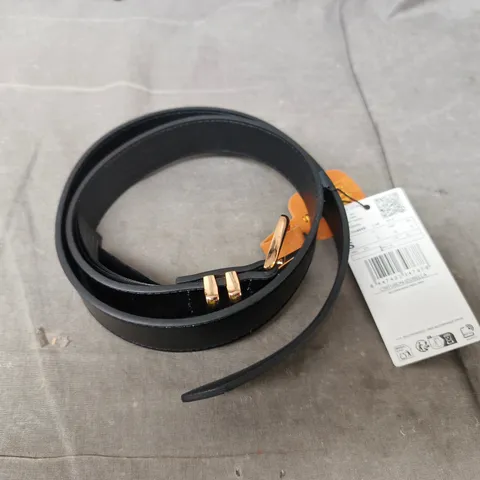 MANGO BLACK LEATHER BELT
