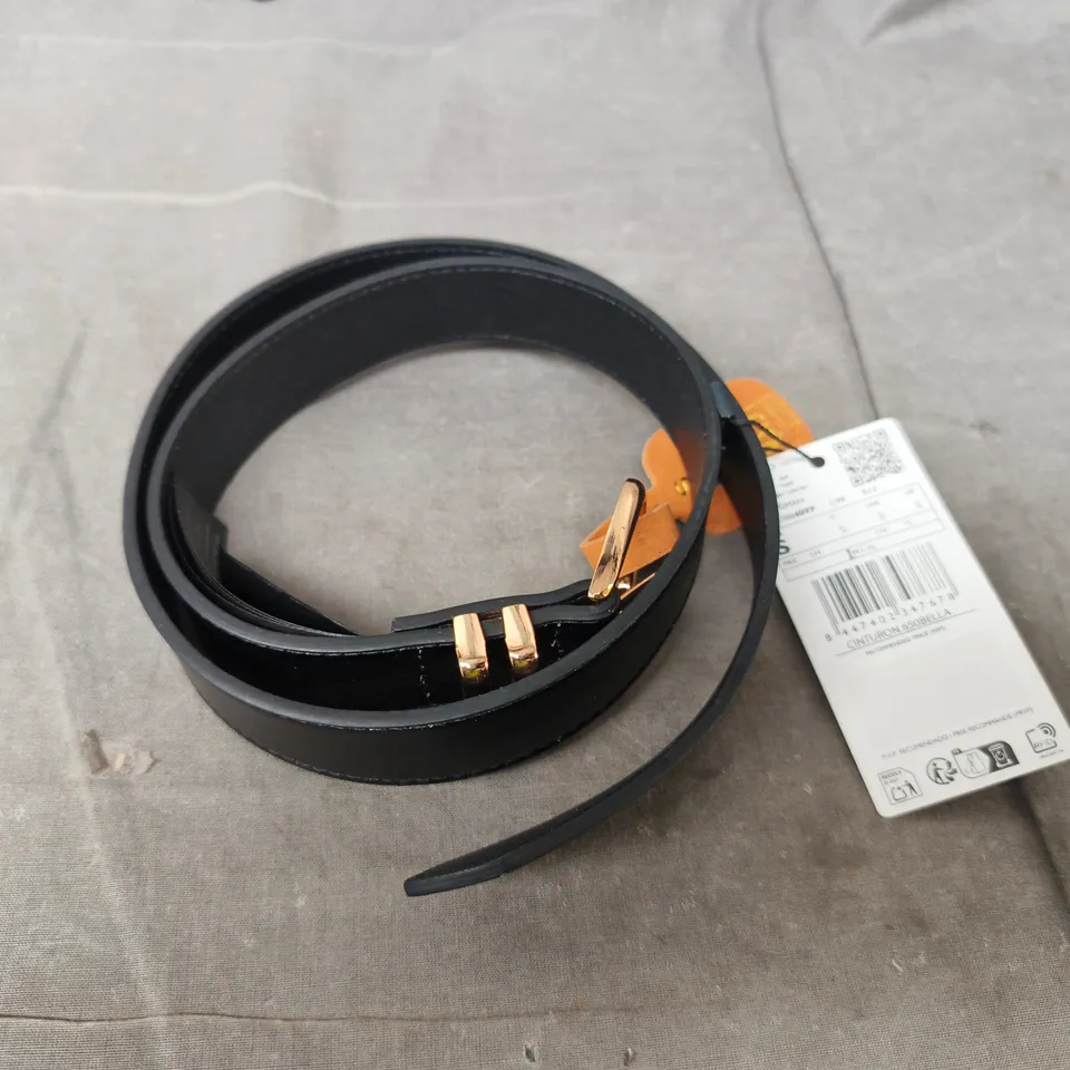 MANGO BLACK LEATHER BELT