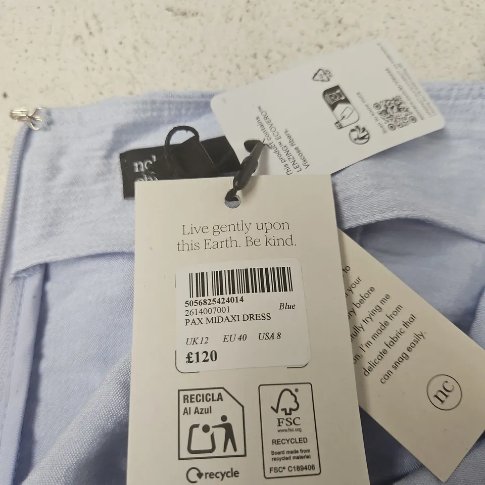 NOBODY'S CHILD LIGHT BLUE MIDI DRESS – UK 12 (EU 40, USA 8)