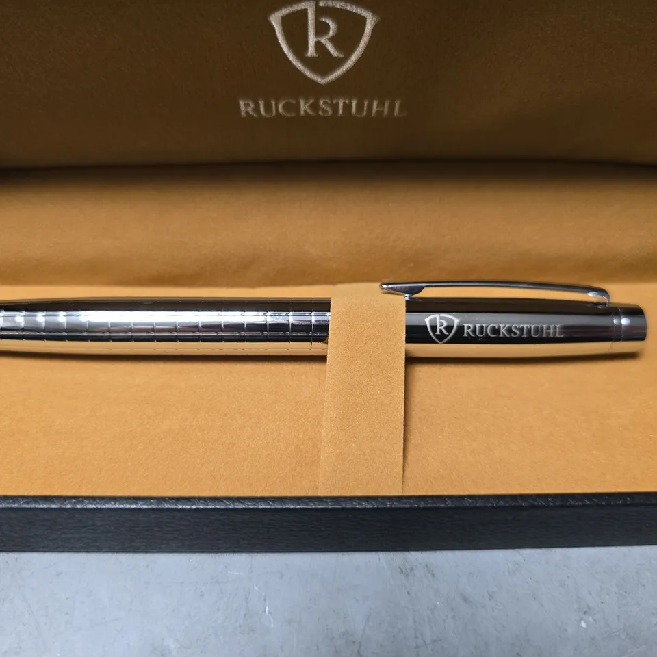 RUCKSTUHL STAINLESS STEEL LUXURY PEN IN GIFT BOX – HAND ASSEMBLED 