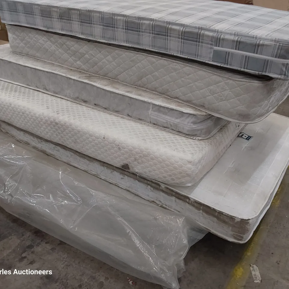 APPROXIMATELY SIX ASSORTED UNBAGGED MATTRESSES