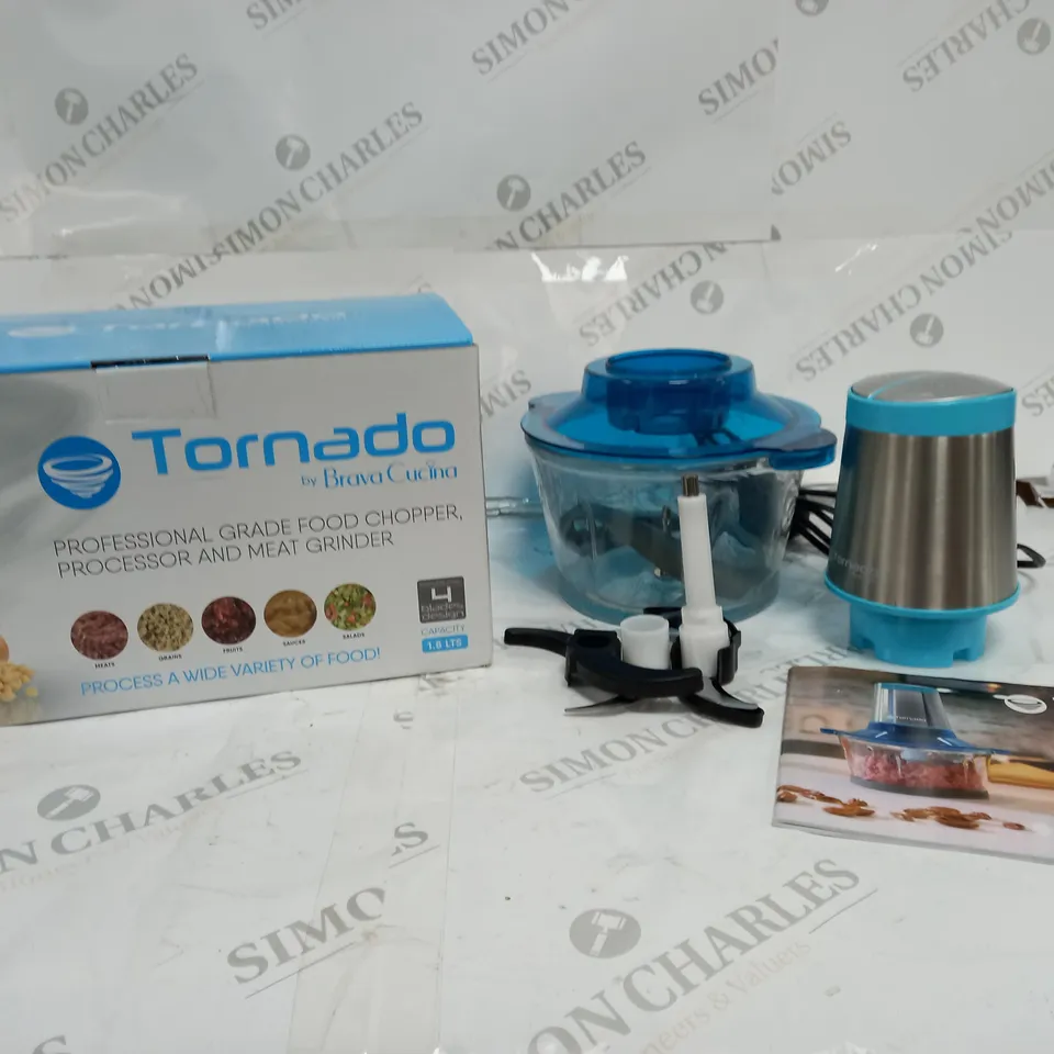 BOXED TORNADO BY BRAVA CUCINA PROFESSIONAL FOOD CHOPPER, PROCESSOR AND MEAT GRINDER