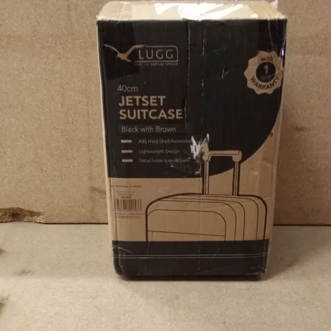 BOXED LUGG - 40CM JETSET SUITCASE SUITCASE BLACK & BROWN