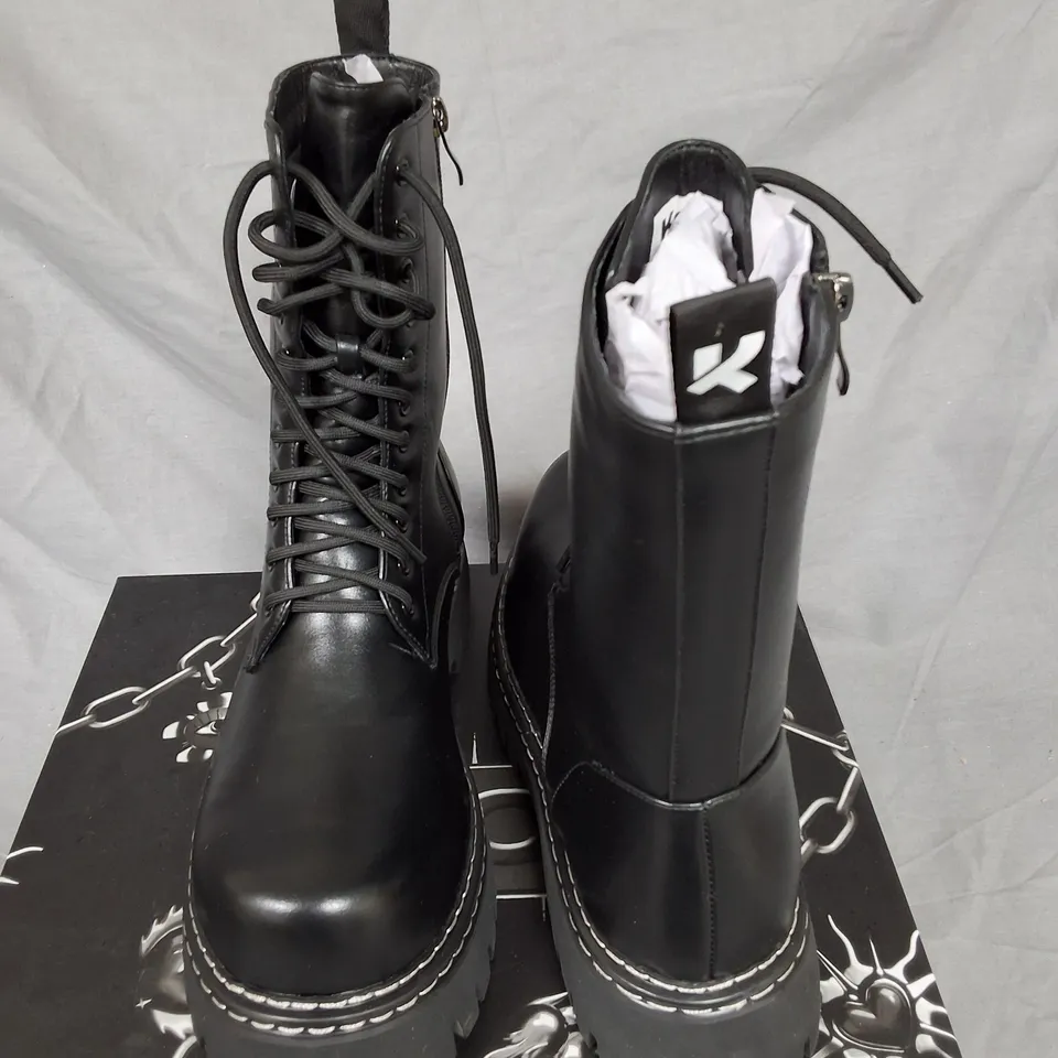 KOI ARASAKA MENS DOUBLE RAND MILITARY BOOTS IN BLACK - UK9