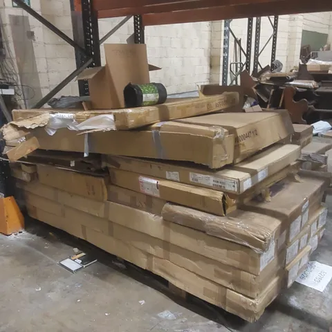 PALLET OF ASSORTED INCOMPLETE DESIGNER FURNITURE PARTS AND PIECES