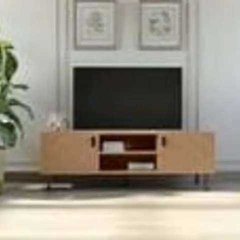 BOXED LEON 2 DOOR TV UNIT - MEDIUM OAK EFFECT (1 BOX)