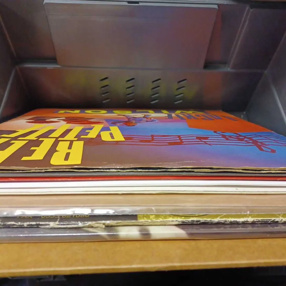 BOX OF APPROX 10 ASSORTED VINYL'S  TO INCLUDE -MILES DAVIS KIND OF BLUE - CAUSA SUI FREE RIDE - FLAG S3 KISSES WIEIRD ME OUT NOTHING IS REAL ECT