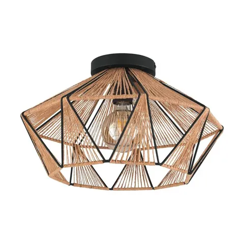 BOXED EGLO ADWICKLE BLACK/NATURAL CEILING LIGHT