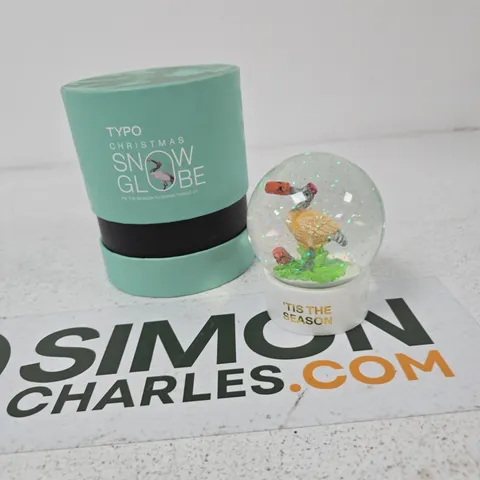 TYPO SNOW GLOBE – FLAMINGO SCENE, 'TIS THE SEASON' (BOXED)