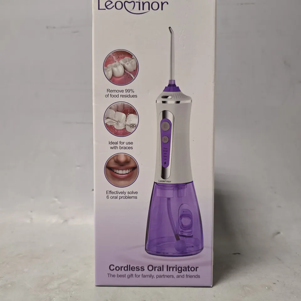 BOXED LEOMINOR CORDLESS ORAL IRRIGATOR 