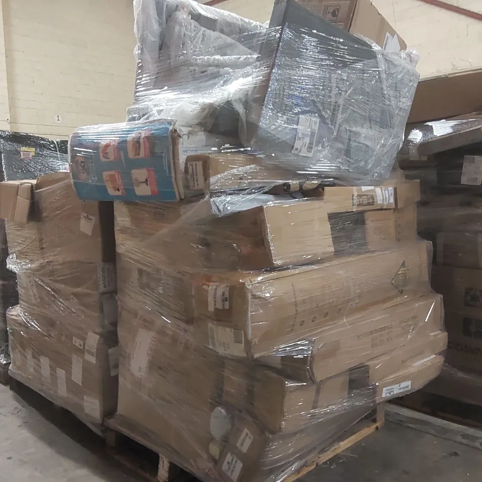 PALLET CONTAINING A LARGE QUANTITY OF ASSORTED PRODUCTS TO INCLUDE: KIDS TOY, CHAIR PARTS, CORDLESS VACUUM ECT