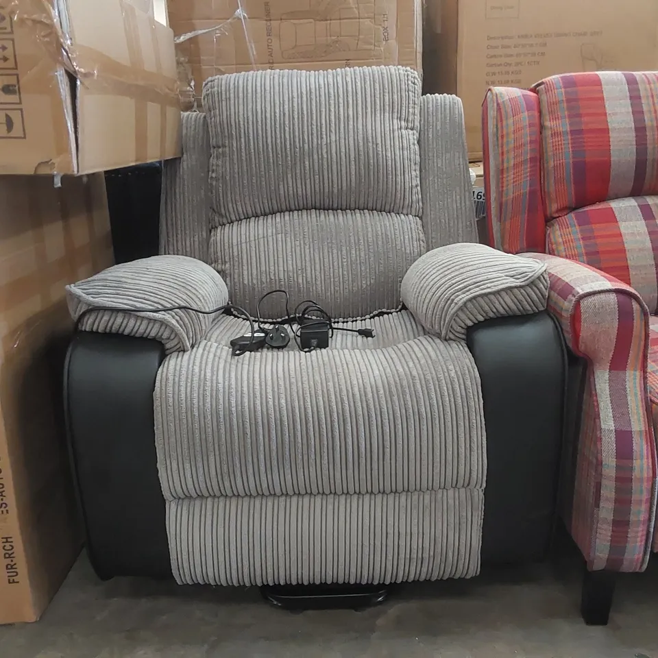DESIGNER UPHOLSTERED ELECTRIC RECLINER ARMCHAIR 