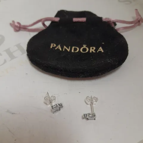 PANDORA SQUARE CRYSTAL STUD EARRINGS  