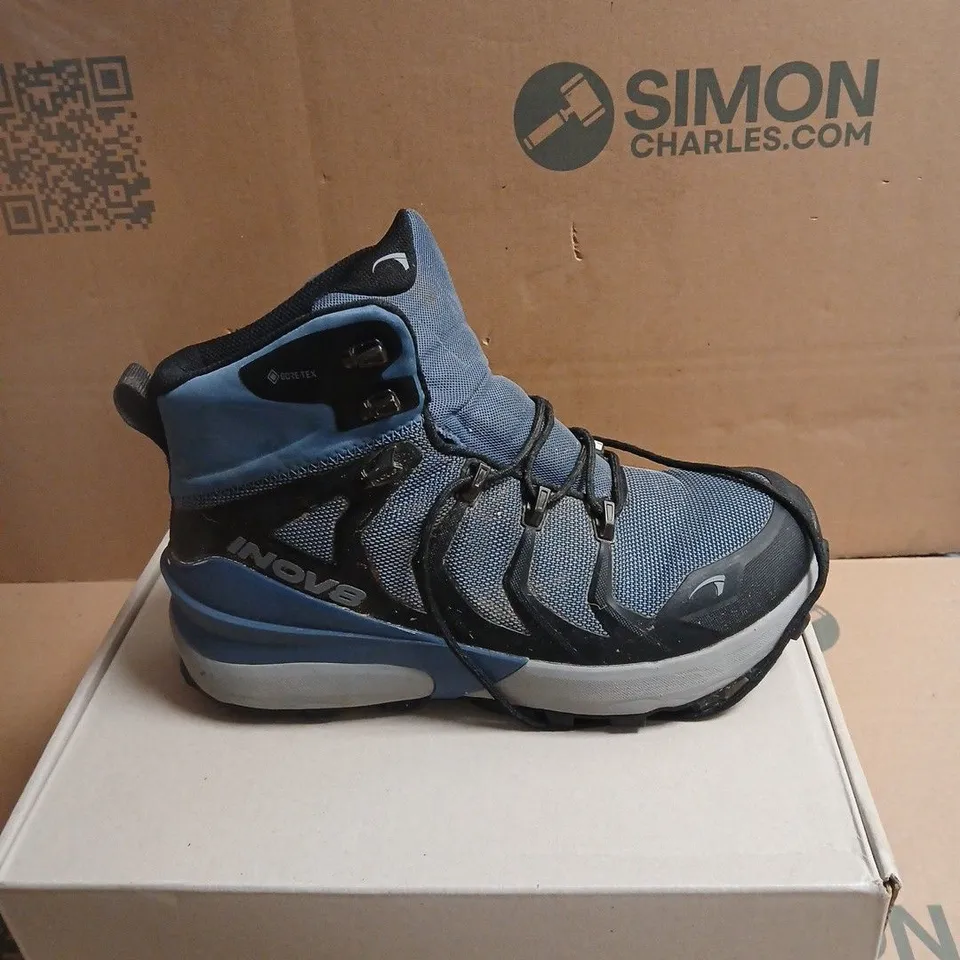 INOV-8 TRAIL SHOES – BLUE/GREY, PAIR (BOXED) UK SIZE 9.5