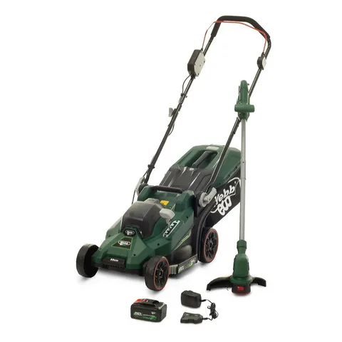 WEBB 20V 33CM ROTARY LAWNMOWER & GRASS TRIMMER