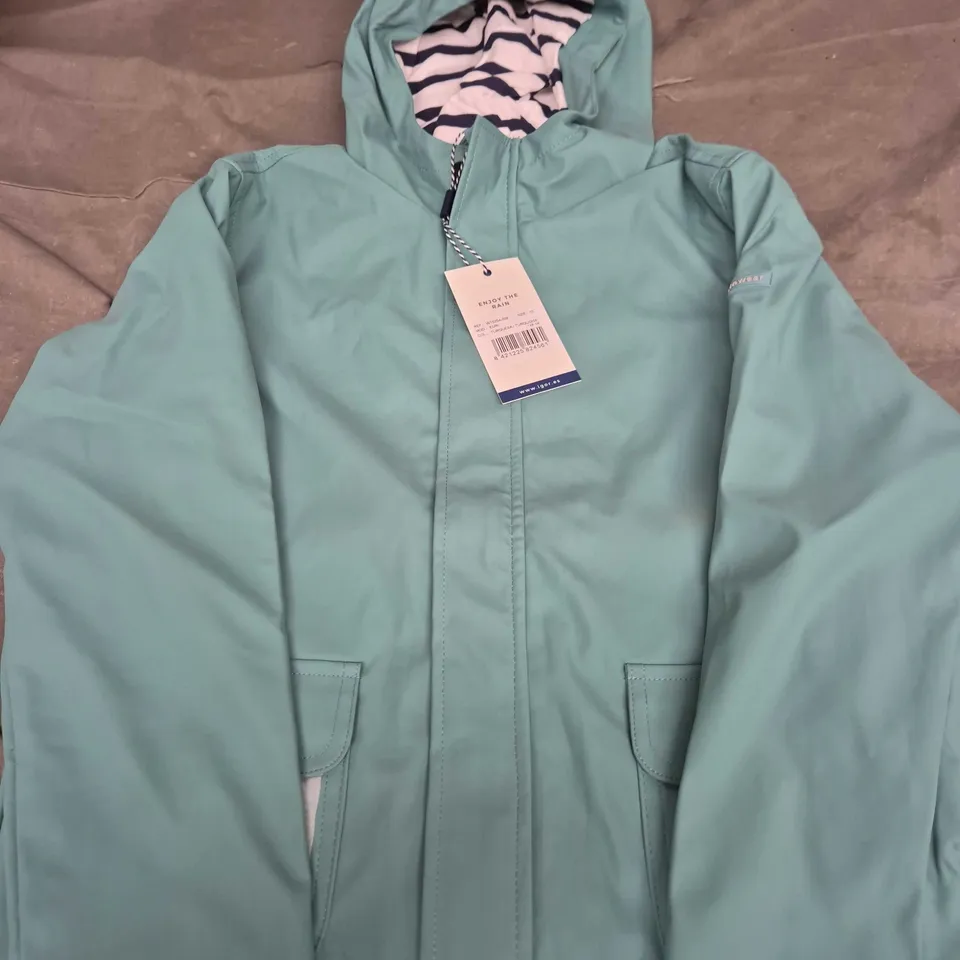 IGOR TEAL HOODED JACKET WITH STRIPED LINING SIZE S