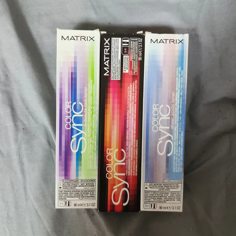 APPROXIMATELY 20 ASSORTED MATRIX SO COLOUR SYNC HAIR COLOURS 
