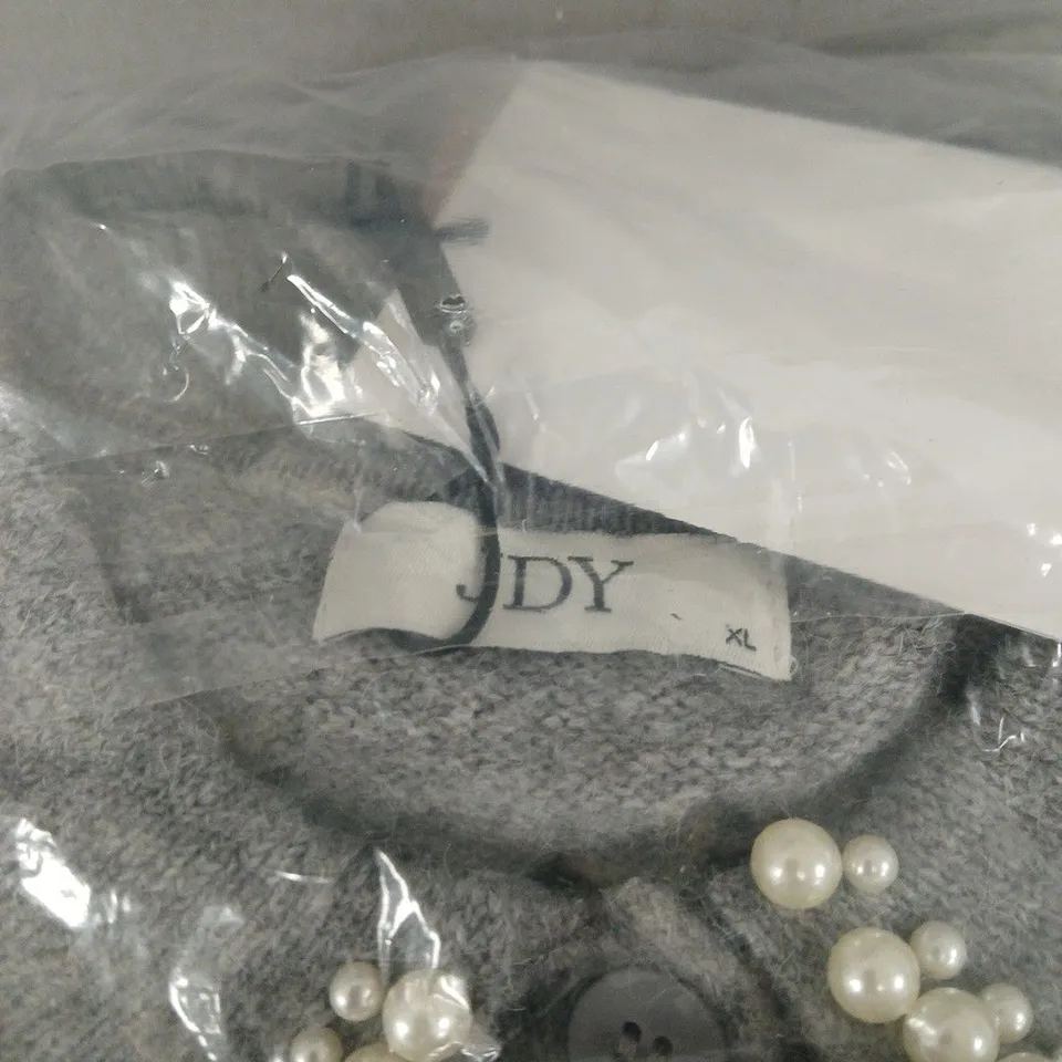 JDY APRIL PEARL COLLAR KNITTED JUMPER SIZE XL BAGGED