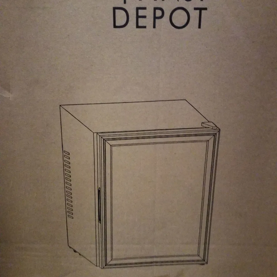 BOXED ANJI DEPOT MINI WINE/DRINK/BEVERAGE COOLER/FRIDGE, BUILT-IN THERMOSTAT 32L