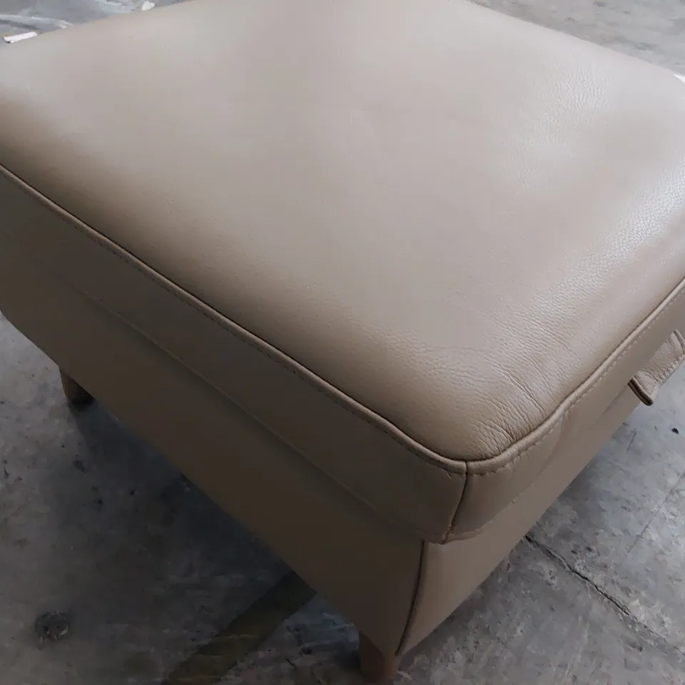 DESIGNER STORAGE FOOTSTOOL CARAMEL LEATHER 