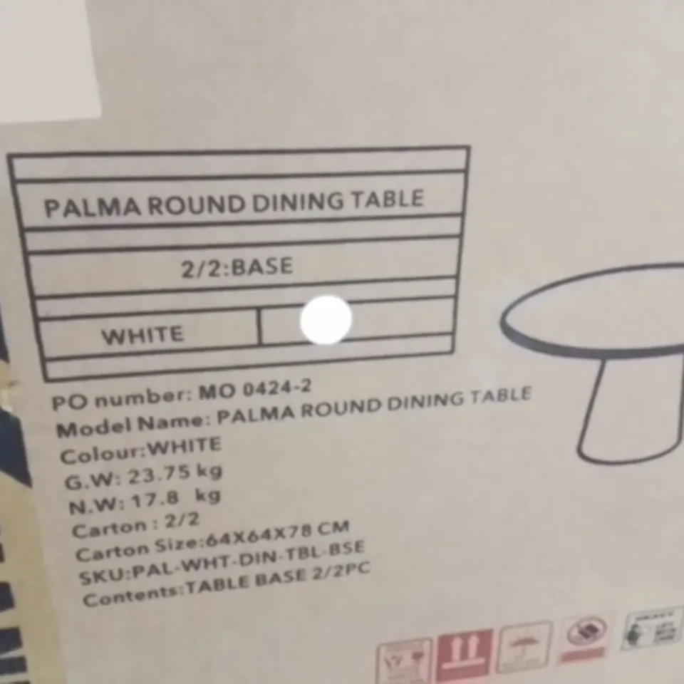 BOXED TIERRA BLACK HIGH GLOSS ROUND DINING TABLE [2 BOXES]