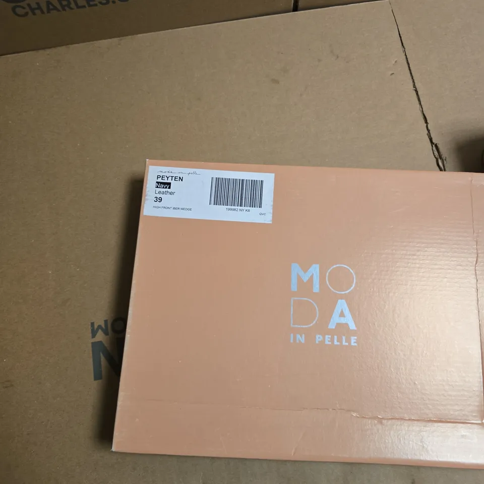 MODA IN PELLE PEYTEN NAVY LEATHER WEDGE SANDALS – UK 6 (EU 39)