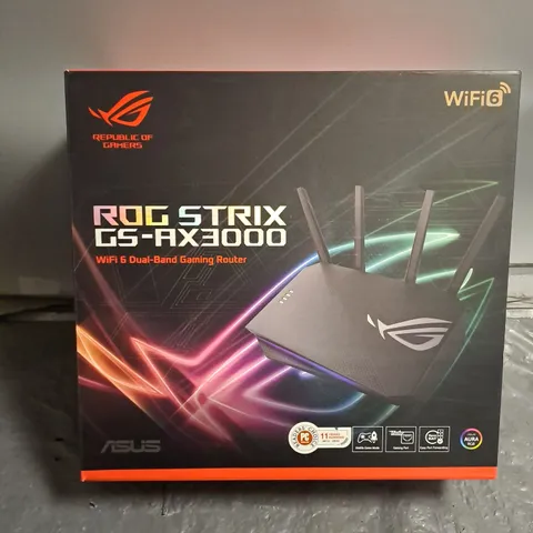 BOXED REPUBLIC OF GAMERS ROG STRIX GS-AX3000 WIFI 6 GAMING ROUTER