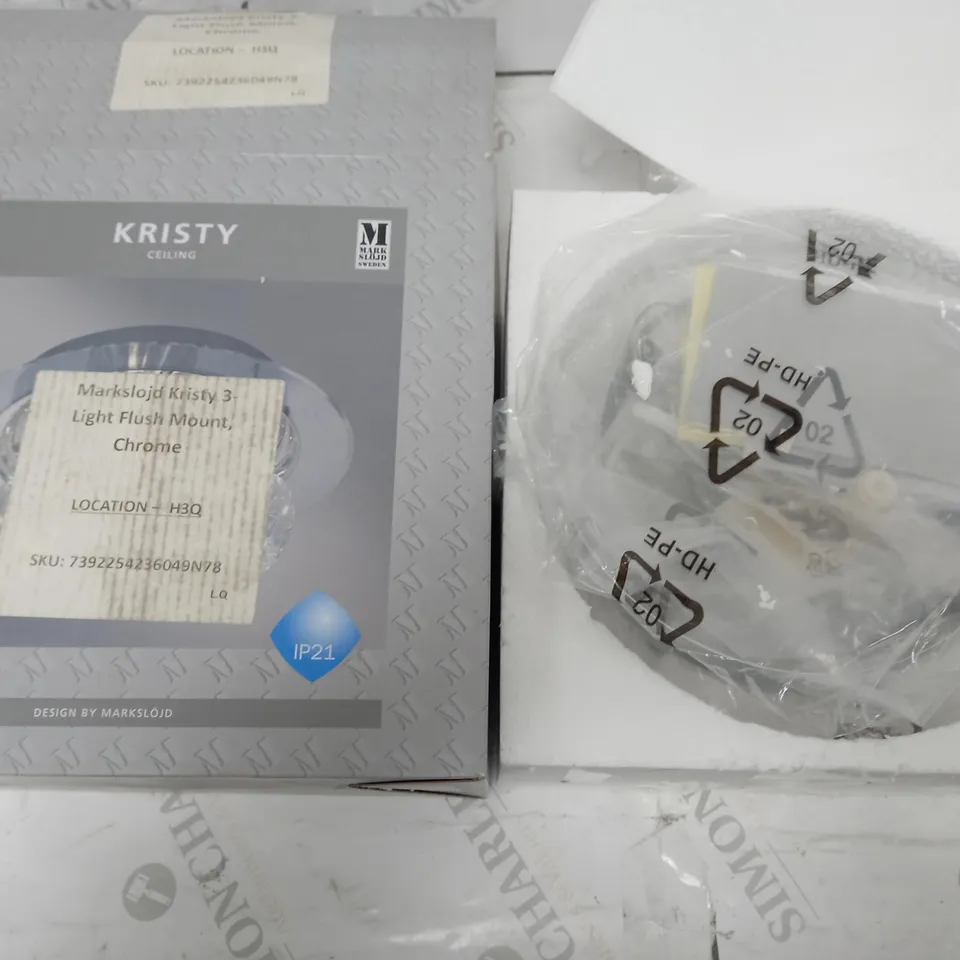 MARKS LOJD KRISTY 3-LIGHT FLUSH MOUNT IN CHROME