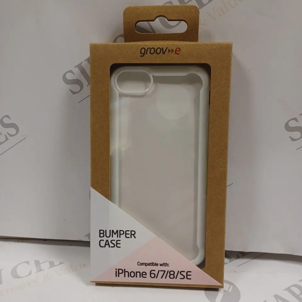 LOT OF APPROXIMATELY 100 GROOVE TPU EDGE BUMPER CASES FOR IPHONE 6/7/8/SE - WHITE