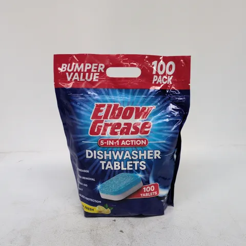 ELBOW GREASE 5-IN-1 ACTION DISHWASHING TABLETS – 100 TABLETS