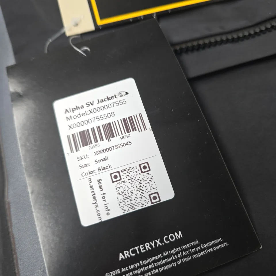 ARC'TERYX MEN'S JACKET – BLACK, SIZE S (SMALL) – UK S