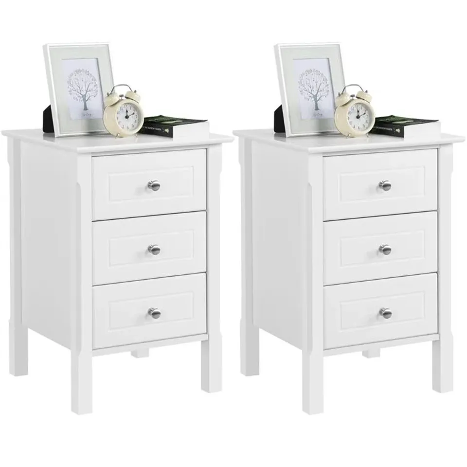 BOXED SET OF 2 LEHOUX 3 DRAWER END TABLES 