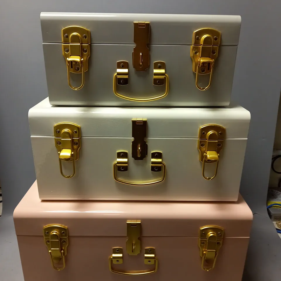 BUNDLE BERRY 3 SHEET METAL STORAGE TRUNKS
