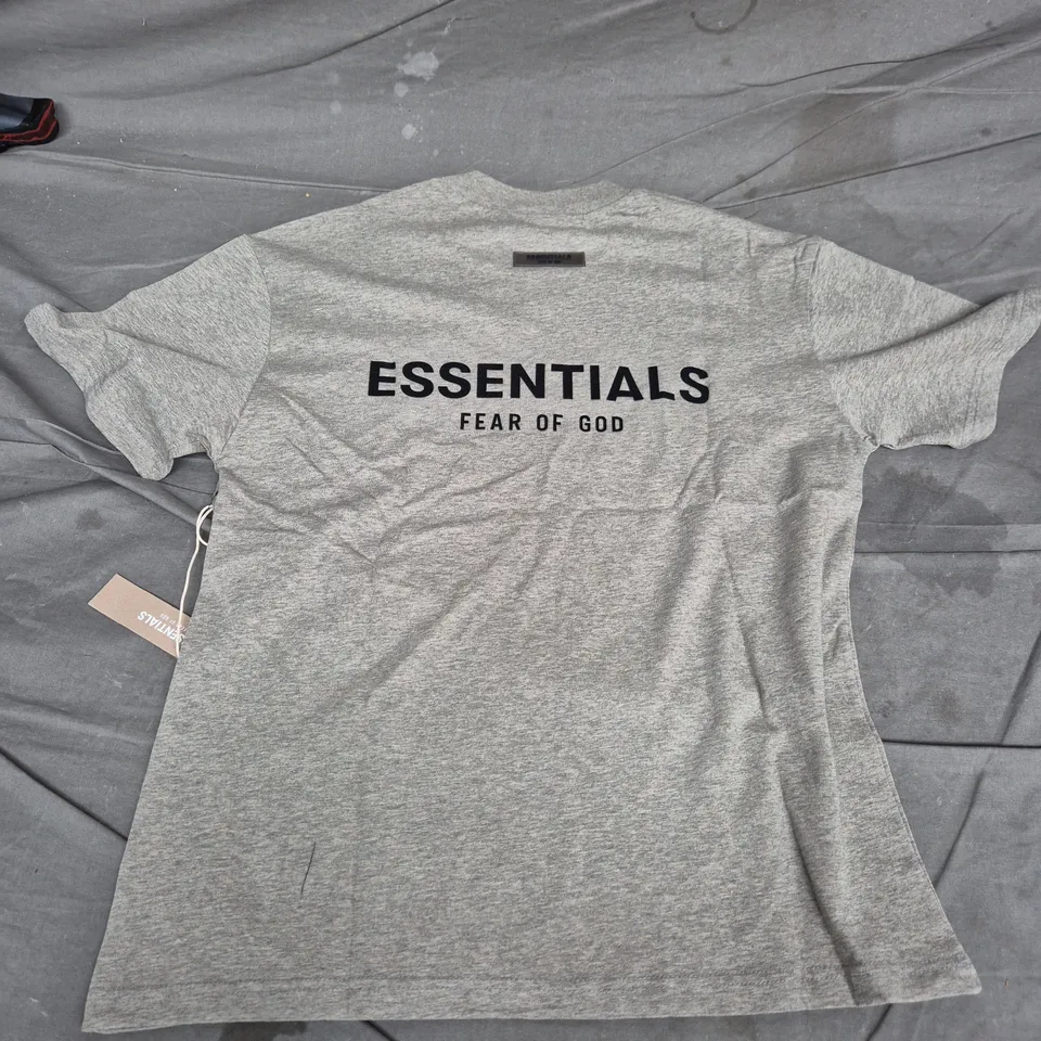 ESSENTIALS FEAR OF GOD T‑SHIRT – GREY MARL - SMALL