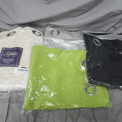 APPROXIMATELY 15 ASSORTED CURTAINS IN VARIOUS SIZES AND COLOURS 