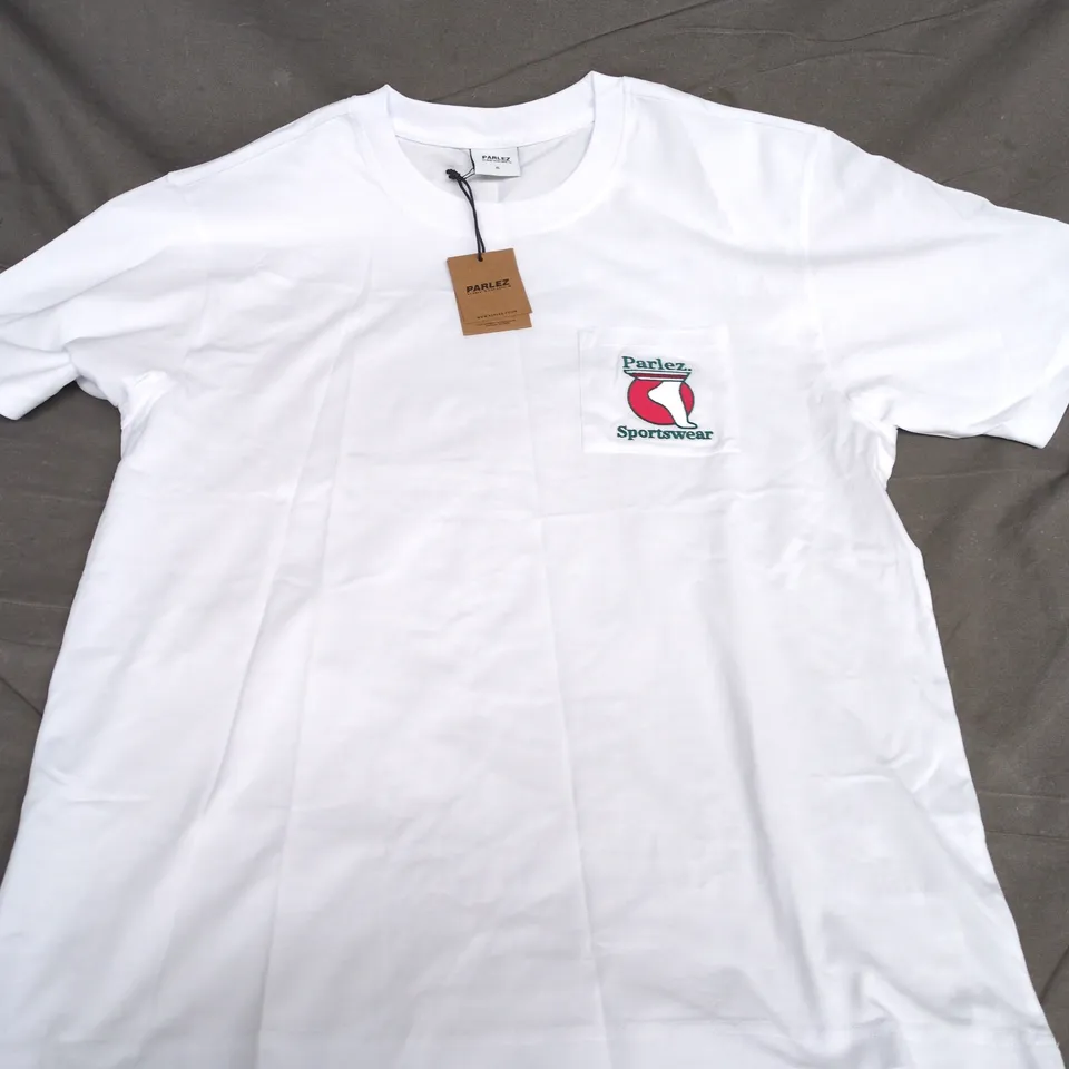 PARLEZ CURRERE POCKET T-SHIRT IN WHITE - XL